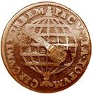 X Réis - Pedro V -(Contermark "Small Crown" over X reis, Portugal and Brazil)