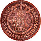 XX Réis - Pedro V (Countermarked with "Small Crown)