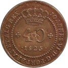 40 Réis - Pedro V  (Countermarked with "Small Crown")