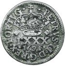 Tostão - Pedro V (Countermark "Small Crown" over LXXX, Portugal)