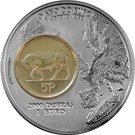 2 000 Dobras / 1 Euro (Ireland - 5 Pence)