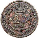 20 Réis - Pedro V  (Countermarked with "Small Crown")