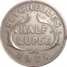 ½ Rupee - Elizabeth II (1st portrait)