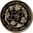 10 Dollars - Elizabeth II (Golden Wedding)
