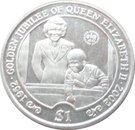 1 Dollar (Queen Elizabeth II and a young Prince Charles in window)