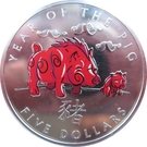5 Dollars - Elizabeth II (Year of the Pig)