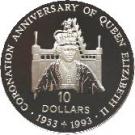 10 Dollars - Elizabeth II (Coronation Jubilee)