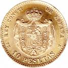 10 Pesetas - Alfonso XII (2nd portrait)