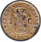 1 Centimo - Alfonso XIII (4th portrait)