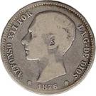 1 Peseta - Alfonso XII (1st portrait)