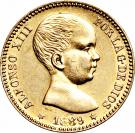20 Pesetas - Alfonso XIII (1st portrait)