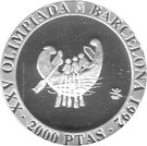 2000 Pesetas - Juan Carlos I (Rowing)
