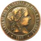 5 Centimos de Escudo - Isabel II