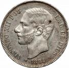 5 Pesetas - Alfonso XII (3rd portrait)