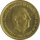 1 Peseta - Francisco Franco (2nd portrait)