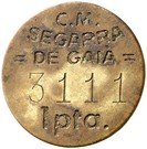 1 Peseta (Segarra de Gaia; brass)