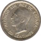 50 Centimos - Alfonso XIII (6th portrait)
