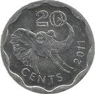 20 Cents - Mswati III (2nd portrait, magnetic)
