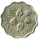 5 Cents - Mswati III (1st portrait)