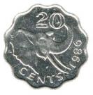 20 Cents - Mswati III (1st portrait)