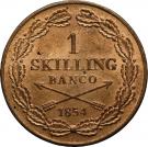 1 Skilling Banco - Oscar I (small head)