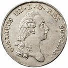 ⅔ Riksdaler / 2 Daler Silvermynt - Gustav III