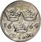 2 Mark - Karl XI (Roman number; higher bust)