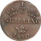 ⅙ Skilling - Carl XIV Johan