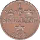 ⅙ Skilling - Carl XIV Johan (Type 2; smooth border)