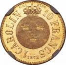 1 Carolin / 10 Francs - Carl XV