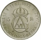 5 Kronor - Gustaf VI Adolf (70th Birthday)