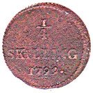 ¼ Skilling Riksgälds - Gustav IV Adolf