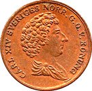 ⅙ Skilling - Carl XIV Johan (Type 2; dotted border)