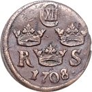 ⅙ Öre Silvermynt - Karl XII (Type I)