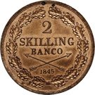 2 Skilling Banco - Oscar I (small head)