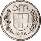 5 Francs (Silver issue; large; with "5 FR.")