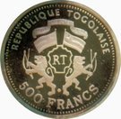 500 Francs CFA (Swiss Gold Coinage)