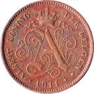 2 Centimes - Albert I (Dutch text)