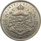 4 Belga / 20 Francs - Albert I (French text)