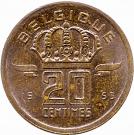 20 Centimes - Baudouin I (French text)