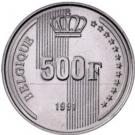 500 Francs - Baudouin I (French text; 40th Anniversary of Reign)