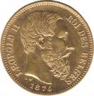 20 Francs - Léopold II (finer beard)