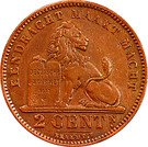 2 Centimes - Léopold II (Dutch text)