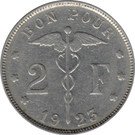 2 Francs - Albert I (French text)