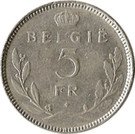 5 Francs - Léopold III (Dutch text)