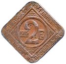 2 Franken (Ghent - WW1 German Occupation Coinage)