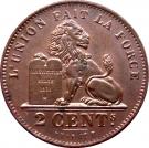 2 Centimes - Léopold II (French text)