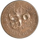 2¼ Pence (TBO Countermark on French Guiana 2 Sous)