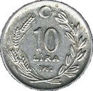 10 Lira (crescent to right)