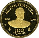 100 Crowns - Elizabeth II (Lord Mountbatten; Piedfort)